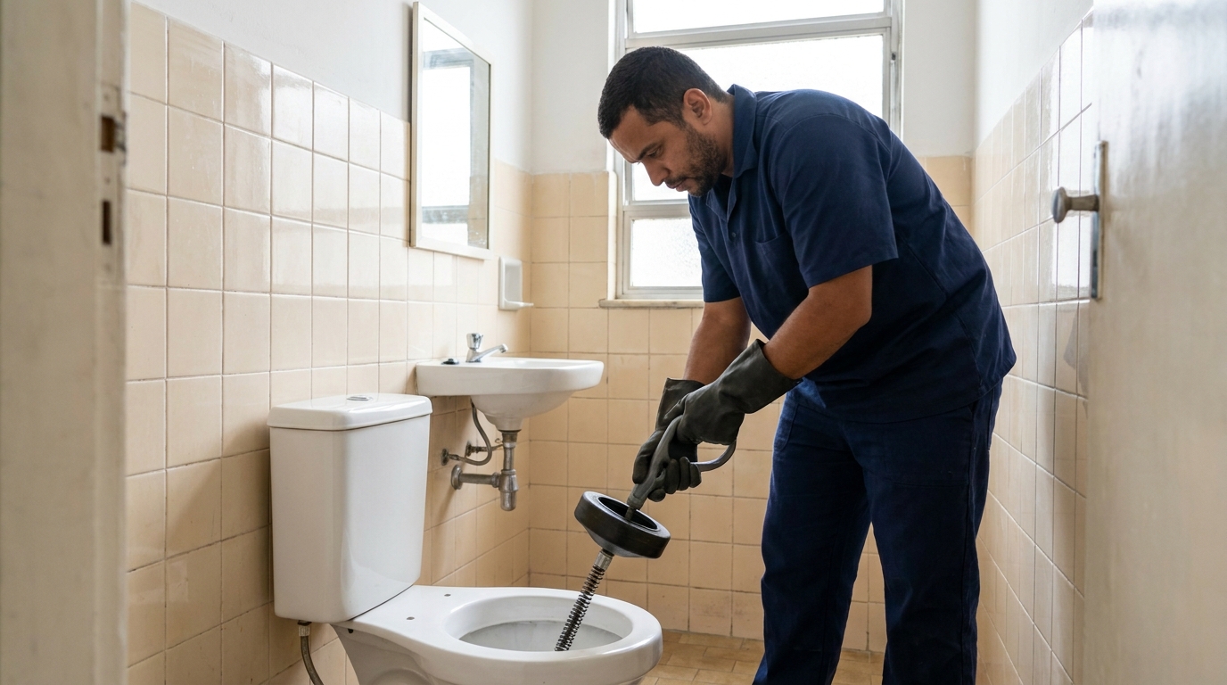 Desentupimento de vaso residencial em Presidente Prudente‑SP